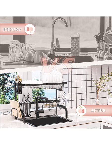 HOMCOM 65cm Modular Over-Sink Drying Rack 801-285V00BK - pic 112190 | FastDaddyshop