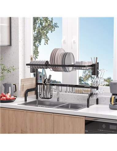 HOMCOM 100cm Modular Over-Sink Drying Rack 801-288V00BK