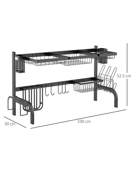 HOMCOM 100cm Modular Over-Sink Drying Rack 801-288V00BK - pic 112195 | FastDaddyshop