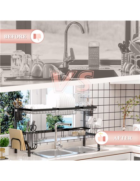 HOMCOM 100cm Modular Over-Sink Drying Rack 801-288V00BK - pic 112199 | FastDaddyshop