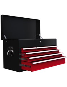 HOMCOM Steel Six Drawer Tool Storage Carry Chest, with Lock and Keys - Red B20-107V00MX