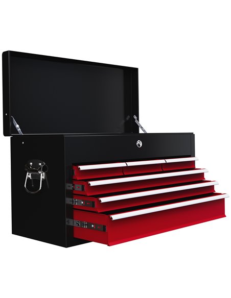 HOMCOM Steel Six Drawer Tool Storage Carry Chest, with Lock and Keys - Red B20-107V00MX - pic 112211 | FastDaddyshop