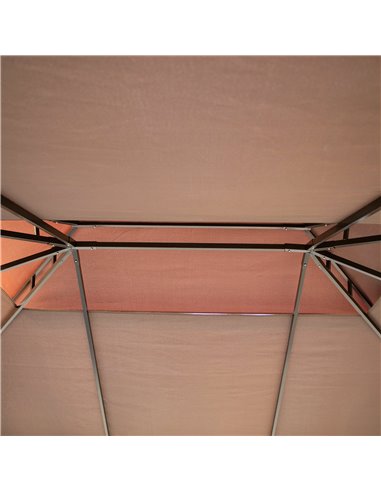 Outsunny 3 x 4m Aluminium Alloy Gazebo Marquee Canopy Pavilion Patio Garden Party Tent Shelter with Nets and Sidewalls - Coffee