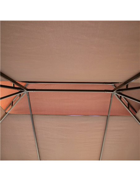 Outsunny 3 x 4m Aluminium Alloy Gazebo Marquee Canopy Pavilion Patio Garden Party Tent Shelter with Nets and Sidewalls - Coffee - pic 11224 | FastDaddyshop