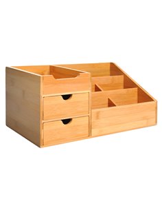 HOMCOM Organiser Holder Multi-Function Storage Caddy Drawers Home Office Stationary Supplies 7 Storage Compartments and 2 Drawer