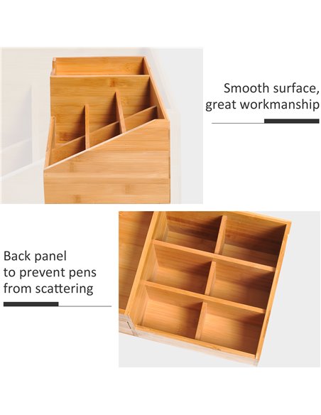 HOMCOM Organiser Holder Multi-Function Storage Caddy Drawers Home Office Stationary Supplies 7 Storage Compartments and 2 Drawer - pic 112261 | FastDaddyshop