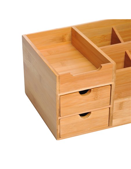 HOMCOM Organiser Holder Multi-Function Storage Caddy Drawers Home Office Stationary Supplies 7 Storage Compartments and 2 Drawer - pic 112263 | FastDaddyshop