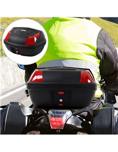 HOMCOM 48L Motorcycle Trunk Travel Luggage Storage Box Accessory Modern Tough Style - Black AA0-077 2