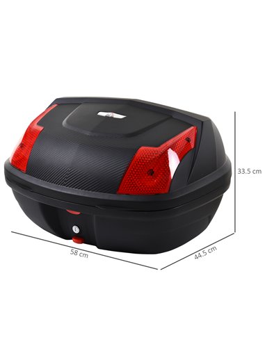 HOMCOM 48L Motorcycle Trunk Travel Luggage Storage Box Accessory Modern Tough Style - Black AA0-077
