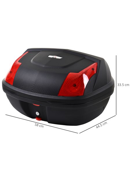 HOMCOM 48L Motorcycle Trunk Travel Luggage Storage Box Accessory Modern Tough Style - Black AA0-077 - pic 112276 | FastDaddyshop