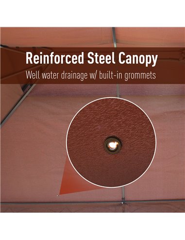 Outsunny 3 x 4m Garden Metal Gazebo Marquee Patio Party Tent Canopy Shelter with Sidewalls Pavilion New