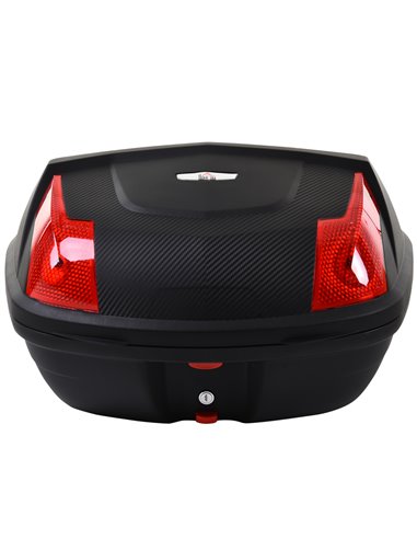 HOMCOM 48L Motorcycle Trunk Travel Luggage Storage Box Accessory Modern Tough Style - Black AA0-077