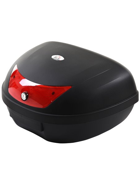 HOMCOM 48L Motorcycle Trunk Travel Luggage Storage Box Motorbike Accessory Large Storage Space For 2 Half Helmet - Black AA0-075 - pic 112283 | FastDaddyshop