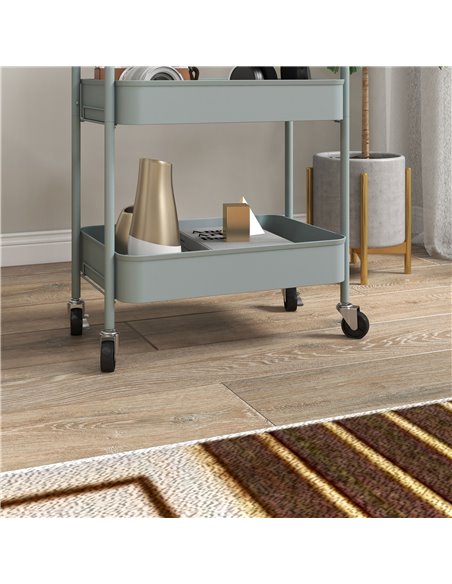 HOMCOM Three-Tier Steel Storage Trolley - Light Blue 850-292V00LB - pic 112336 | FastDaddyshop
