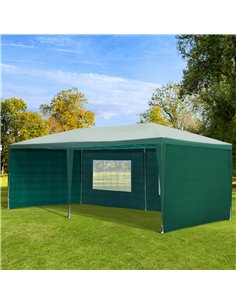 Outsunny 6x3 m Gazebo Marquee Outdoor Patio Canopy Shelter with Windows and Side Panels, Green 2