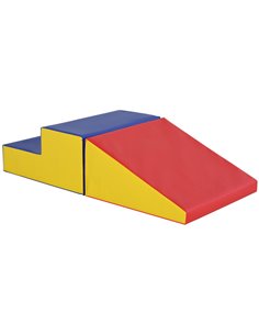 HOMCOM 2-Piece Soft Playset for Toddlers, Climbing, Crawling, For ages 12-36 Months, Red 3D0-002