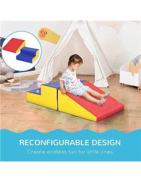 HOMCOM 2-Piece Soft Playset for Toddlers, Climbing, Crawling, For ages 12-36 Months, Red 3D0-002 - pic 112439 | FastDaddyshop