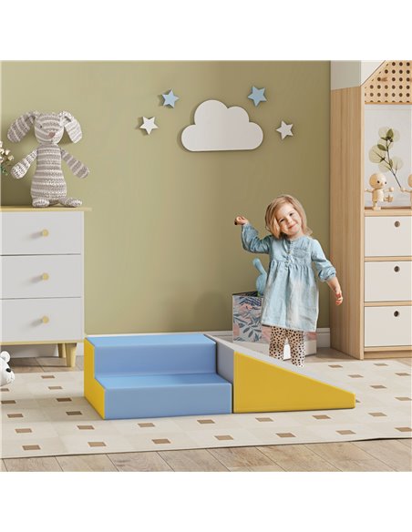 HOMCOM 2 Piece Soft Play Set for Toddler Climb and Crawl, for 12-36 Months, Grey 3D0-002V02MX - pic 112446 | FastDaddyshop