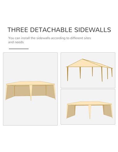 Outsunny 6 x 3 m Party Tent Gazebo Marquee Outdoor Patio Canopy Shelter with Windows and Side Panels Green