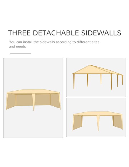 Outsunny 6 x 3 m Party Tent Gazebo Marquee Outdoor Patio Canopy Shelter with Windows and Side Panels Green - pic 11245 | FastDaddyshop