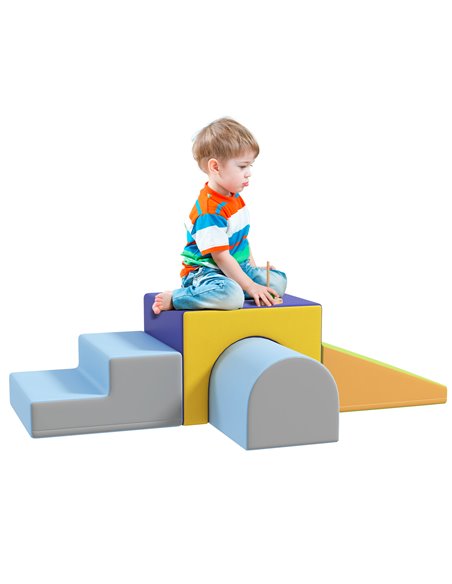 HOMCOM 4-Piece Soft Play Set for Toddlers, Multicoloured 3D0-009V02MX - pic 112463 | FastDaddyshop