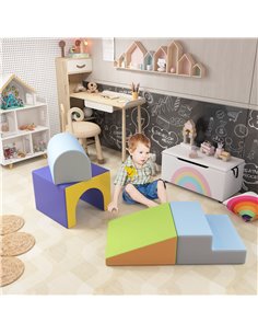 HOMCOM 4-Piece Soft Play Set for Toddlers, Multicoloured 3D0-009V02MX 2