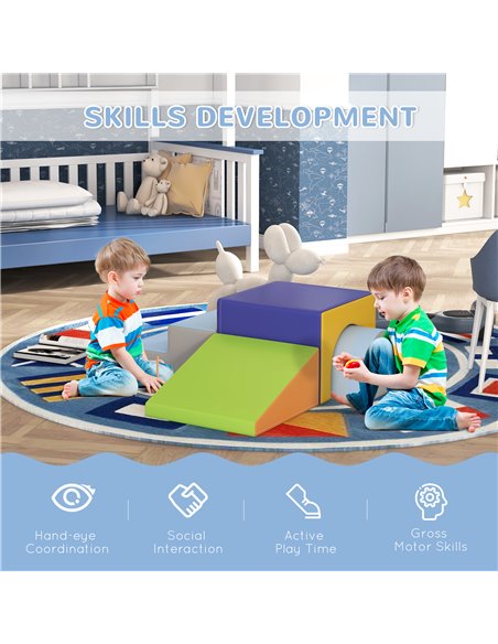 HOMCOM 4-Piece Soft Play Set for Toddlers, Multicoloured 3D0-009V02MX - pic 112466 | FastDaddyshop