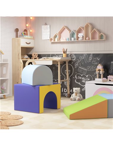 HOMCOM 4-Piece Soft Play Set for Toddlers, Multicoloured 3D0-009V02MX