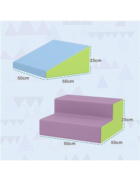 HOMCOM 2 Piece Soft Play Set for Toddler Climb and Crawl, for 12-36 Months, Blue 3D0-002V03MX - pic 112483 | FastDaddyshop