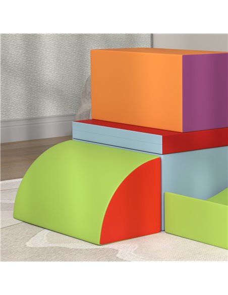 HOMCOM 7 Piece Soft Soft Play Set for Toddlers 1-3 Years, Blue 3D0-006V02MX - pic 112498 | FastDaddyshop
