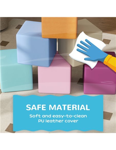 HOMCOM 12 PCs Soft Play Blocks, Soft Foam Toy, Building and Stacking Blocks for Kids, Blue 3D0-003V02MX - pic 112540 | FastDaddyshop