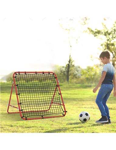 HOMCOM Rebounder Net, Practise Kickback Goal, for Teens, Adults Training - Red A62-012