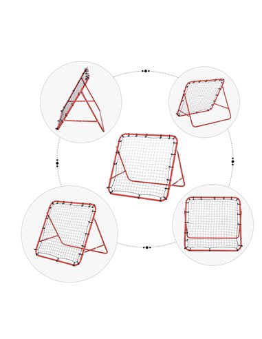 HOMCOM Rebounder Net, Practise Kickback Goal, for Teens, Adults Training - Red A62-012