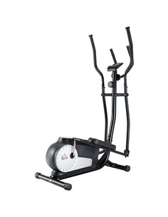 HOMCOM Elliptical Cross Trainer, Home Cardio Workout Machine with Eight Level Magnetic Resistance, LCD Monitor, Heart Rate Senso