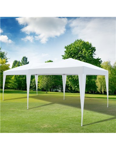 Outsunny 6x3 m Pop-Up Gazebo-White Oxford Cloth/Steel