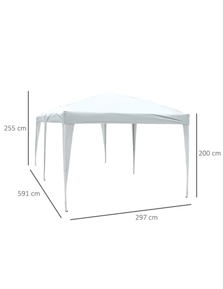 Outsunny 6x3 m Pop-Up Gazebo-White Oxford Cloth/Steel - pic 11290 | FastDaddyshop