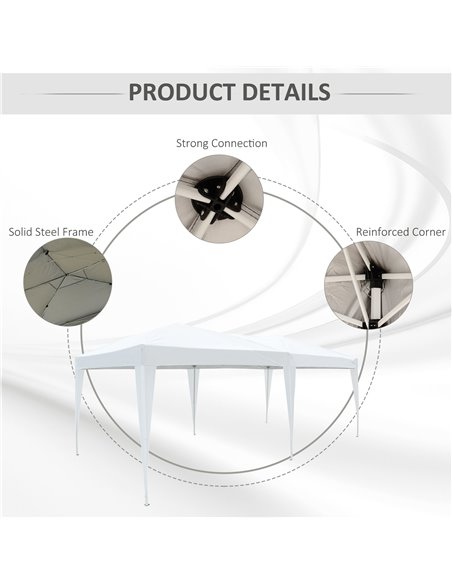 Outsunny 6x3 m Pop-Up Gazebo-White Oxford Cloth/Steel - pic 11292 | FastDaddyshop