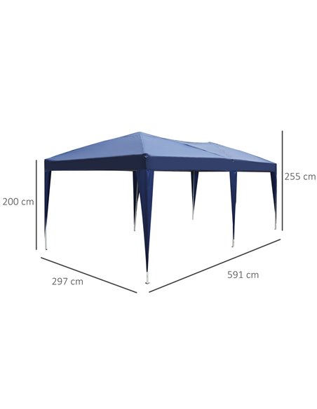 Outsunny 6x3 m Pop-Up Gazebo-Blue Oxford Cloth/Steel - pic 11298 | FastDaddyshop