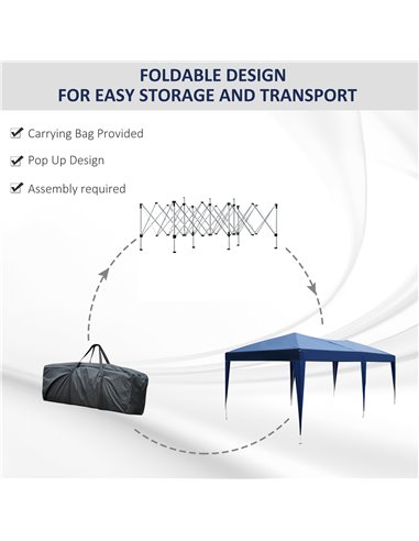 Outsunny 6x3 m Pop-Up Gazebo-Blue Oxford Cloth/Steel