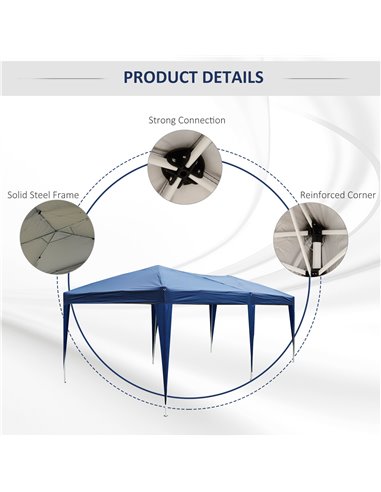 Outsunny 6x3 m Pop-Up Gazebo-Blue Oxford Cloth/Steel