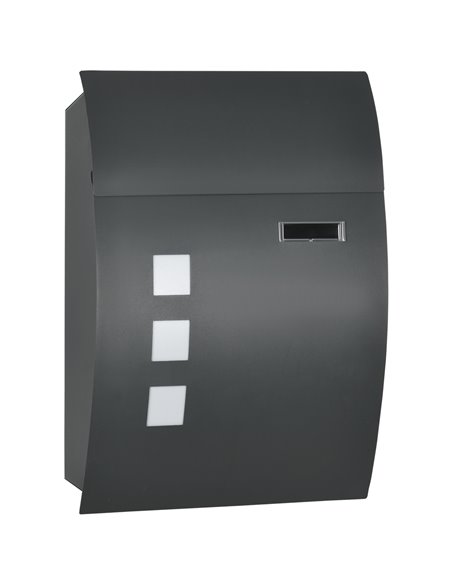 HOMCOM Wall Mounted Letter Box, Weatherproof Post Box for Outside Wall, Modern Mailbox with 2 Keys and Nameplate, Anthracite Gre - pic 113003 | FastDaddyshop