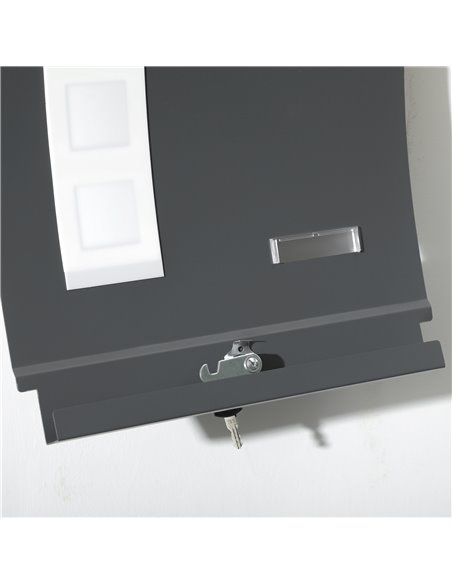 HOMCOM Wall Mounted Letter Box, Weatherproof Post Box for Outside Wall, Modern Mailbox with 2 Keys and Nameplate, Anthracite Gre - pic 113011 | FastDaddyshop