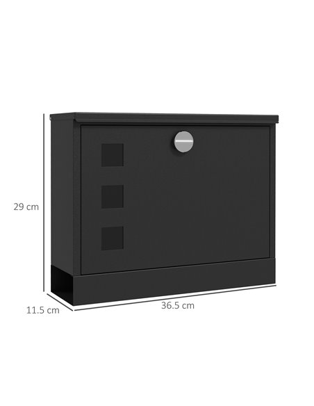 HOMCOM Wall Mounted Letterbox, Weatherproof Post Box, Modern Mailbox with 2 Keys and Viewing Windows, Easy to Install B80-015V00 - pic 113050 | FastDaddyshop