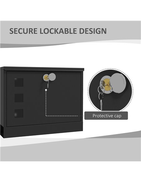HOMCOM Wall Mounted Letterbox, Weatherproof Post Box, Modern Mailbox with 2 Keys and Viewing Windows, Easy to Install B80-015V00 - pic 113051 | FastDaddyshop