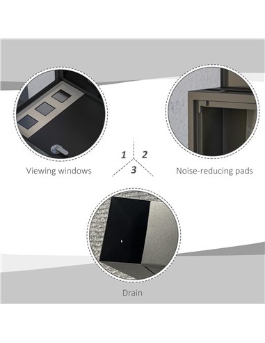 HOMCOM Wall Mounted Letterbox, Weatherproof Post Box, Modern Mailbox with 2 Keys and Viewing Windows, Easy to Install B80-015V00