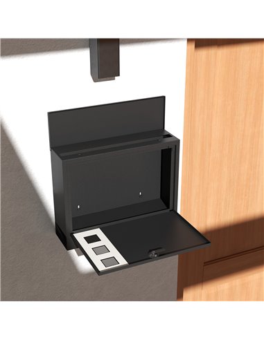 HOMCOM Wall Mounted Letterbox, Weatherproof Post Box, Modern Mailbox with 2 Keys and Viewing Windows, Easy to Install B80-015V00