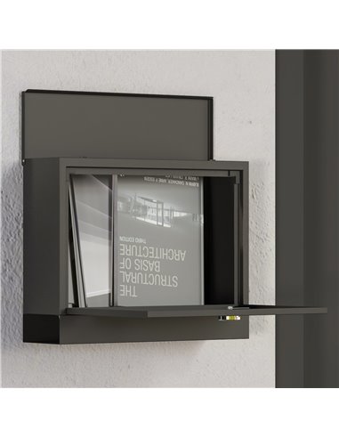 HOMCOM Wall Mounted Letterbox, Weatherproof Post Box, Modern Mailbox with 2 Keys and Viewing Windows, Easy to Install B80-015V00