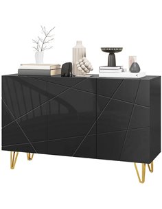 HOMCOM Modern Luxe High Gloss Sideboard, with Hairpin Legs - White 839-935V80BK