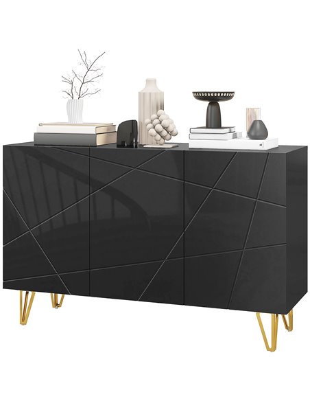 HOMCOM Modern Luxe High Gloss Sideboard, with Hairpin Legs - White 839-935V80BK - pic 113075 | FastDaddyshop