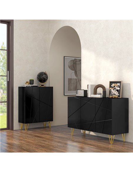 HOMCOM Modern Luxe High Gloss Sideboard, with Hairpin Legs - White 839-935V80BK - pic 113076 | FastDaddyshop